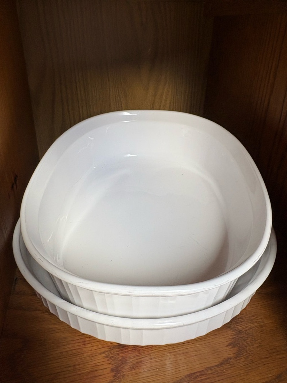 Corningware White Embossed Ceramic Casserole